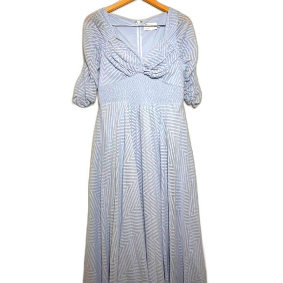 ASOS Dress Women's Size 10 Powder Blue Midi Retro Pinup Party Wedding Guest 50s - Picture 2 of 7